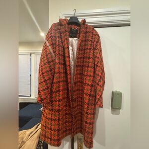 J. Crew Car coat in houndstooth Italian wool